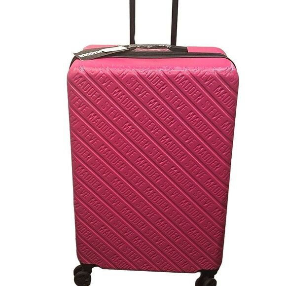 Steve Madden Branded Logo 28" Hard Side Logo Luggage- Rose - Picture 3 of 13